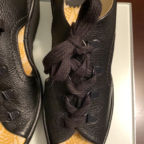 Fly London Yedu Black Lace up Open Toe wedges 39 - Picture 5 of 5